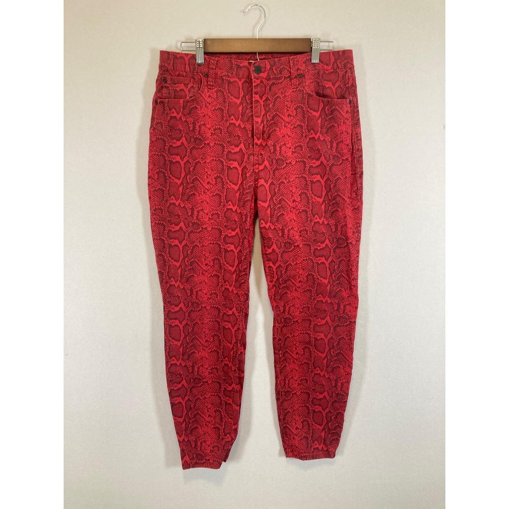 Edgy Snakeskin Celebrity Pink Women 15/32 Red The Spice High Rise Skinny Jeans